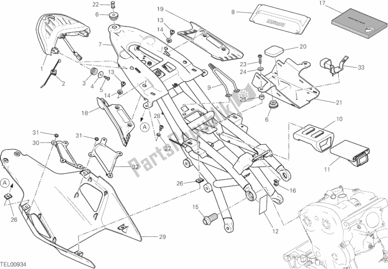 All parts for the Rear Frame Comp. Of the Ducati Monster 1200 R USA 2017